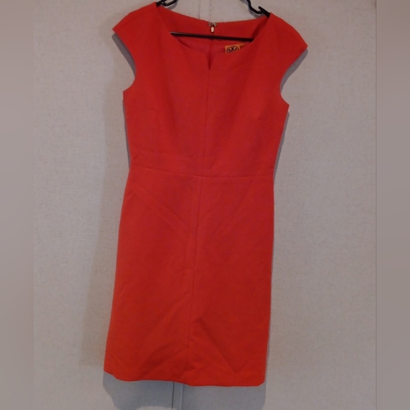 Tory Burch Red Sheath Mini Dress Cap Sleeve Size 8 - Picture 2 of 5
